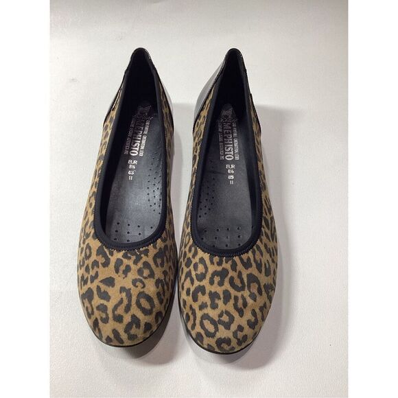 Mephisto Emilie Animal Print Ballet Flats Dark Brown Leather Comfort Size 11 - Picture 15 of 16